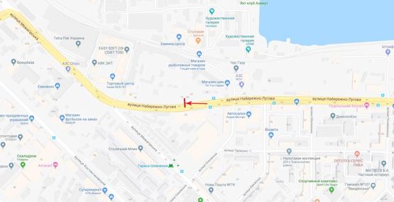 Схема рекламної площини за адресою Набережно-Луговаz вул. 23 навпротив