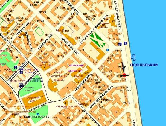 Схема рекламної площини за адресою ул.Набережно-Хрещатинская,  23