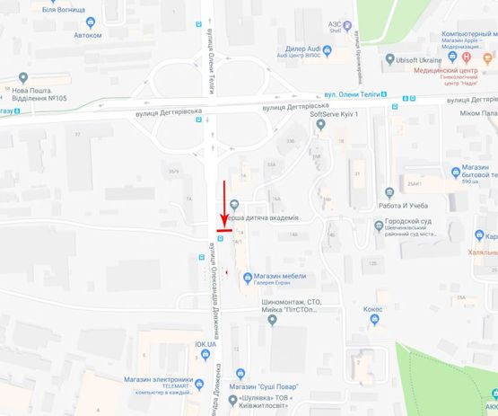 Схема рекламной плоскости по адресу Довженко Александра ул. 14