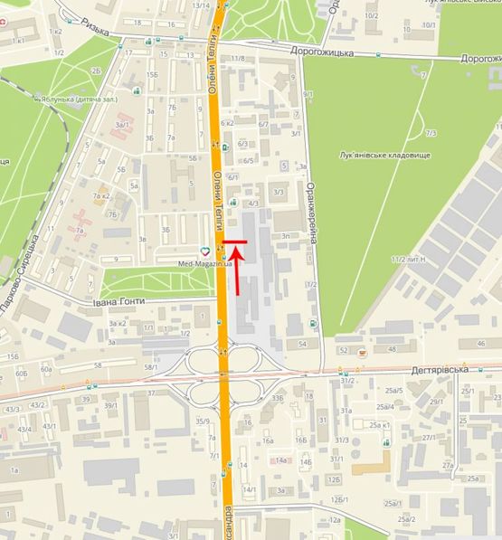 Схема рекламної площини за адресою Телиги Е, ул. 3 напротив