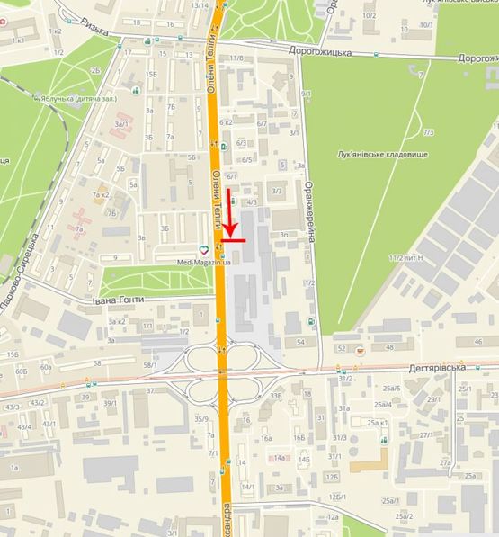 Схема рекламної площини за адресою Телиги Е, ул. 3 напротив