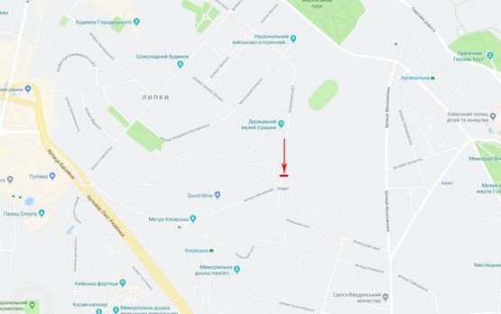 Схема рекламной плоскости по адресу Кловский спуск, 7