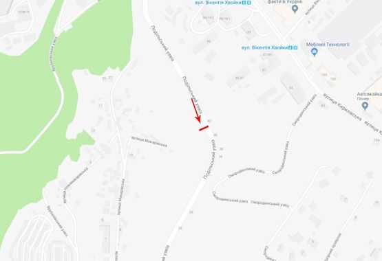 Схема рекламной плоскости по адресу Подольский спуск