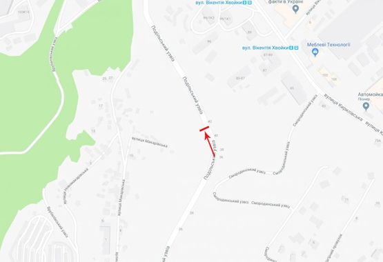 Схема рекламной плоскости по адресу Подольский спуск