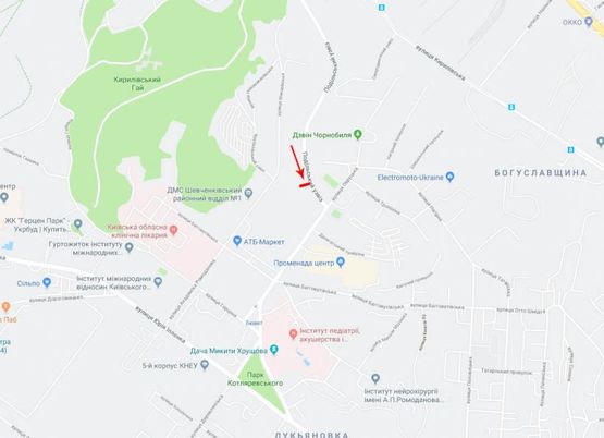 Схема рекламної площини за адресою Подольский спуск