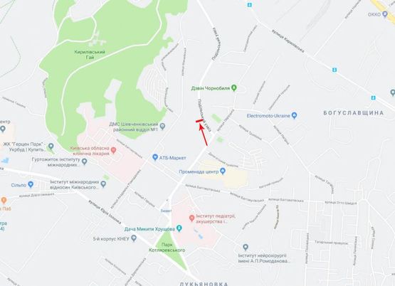 Схема рекламной плоскости по адресу Подольский спуск