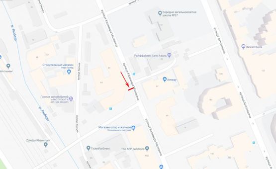 Схема рекламной плоскости по адресу Малевича Казимира ул. 84