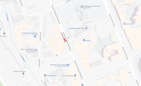 Схема рекламной плоскости по адресу Малевича Казимира ул. 82 напротив