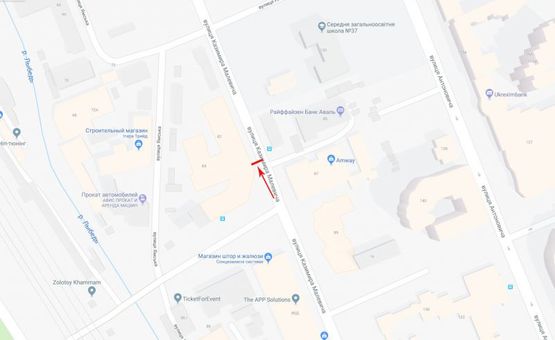 Схема рекламной плоскости по адресу Малевича Казимира ул. 82 напротив