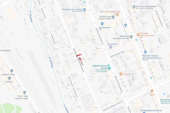 Схема рекламної площини за адресою Малевича Казимира ул. 47/49 ! (размещение соц. Сюжетов, плоскость закрыта ветками)