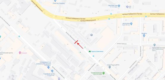 Схема рекламной плоскости по адресу Межигорская ул.83