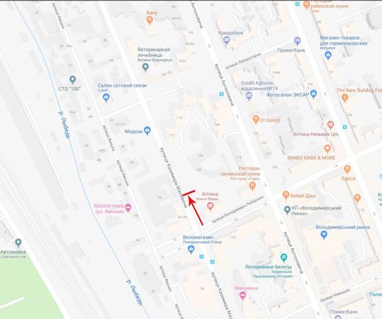 Схема рекламной плоскости по адресу Малевича Казимира ул. 56 напротив