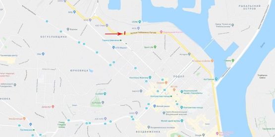 Схема рекламної площини за адресою Набережно-Луговаz вул. 23 навпротив