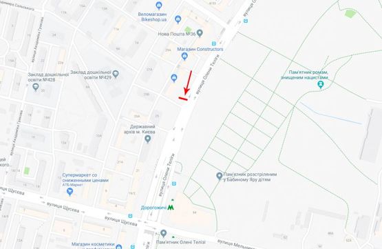 Схема рекламної площини за адресою Телиги Е. ул. 27