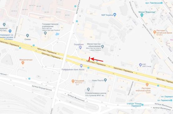 Схема рекламной плоскости по адресу Победы пр-т 12