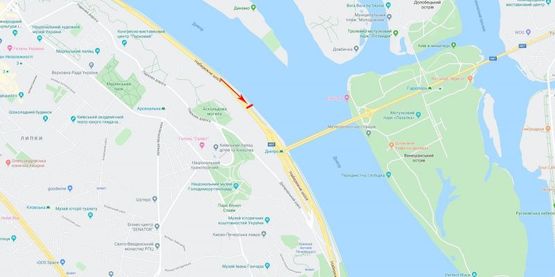 Схема рекламної площини за адресою Набережное шоссе