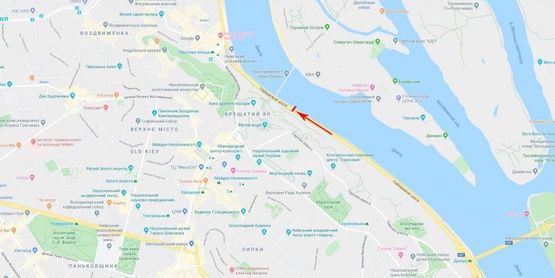 Схема рекламної площини за адресою Набережное шоссе