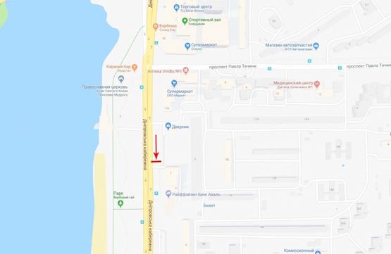 Схема рекламной плоскости по адресу Днепровская набережная 5-А