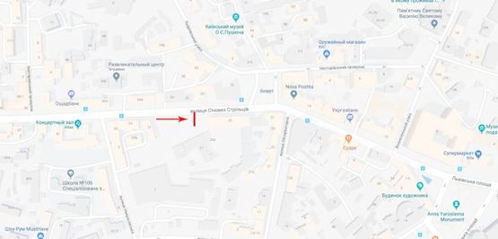 Схема рекламної площини за адресою Сечевых Стрельцов (Артема) ул. 27