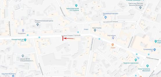 Схема рекламной плоскости по адресу Сечевых Стрельцов (Артема) ул. 27