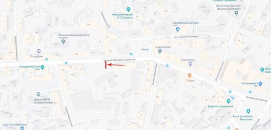 Схема рекламної площини за адресою Сечевых Стрельцов (Артема) ул. 27