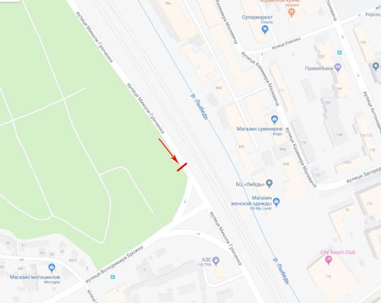 Схема рекламної площини за адресою Гринченко Н. ул.