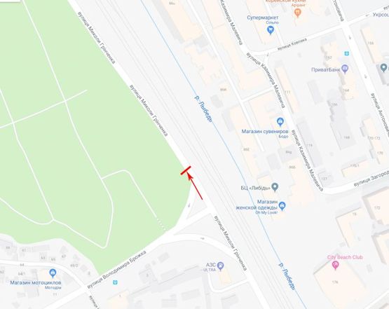 Схема рекламной плоскости по адресу Гринченко Н. ул.