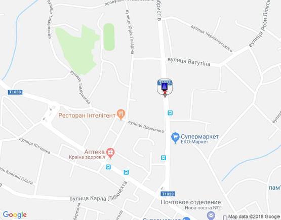 Схема рекламної площини за адресою вул. Декабристів, 9 - головна розв'язка міста, кафе "Ласощі"