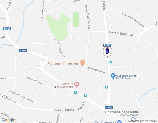 Схема рекламної площини за адресою вул. Декабристів, 9 - головна розв'язка міста, кафе "Ласощі"