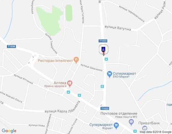 Схема рекламної площини за адресою вул. Декабристів, 9 - головна розв'язка міста, кафе "Ласощі"