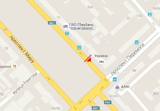 Схема рекламной плоскости по адресу Мира пр., 33, ГДК Славянский