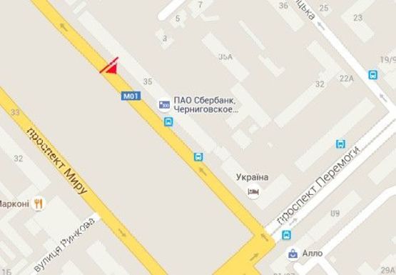 Схема рекламной плоскости по адресу Мира пр., 37, магазин Фокстрот