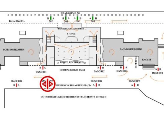 Схема рекламной плоскости по адресу Привокзальная площадь