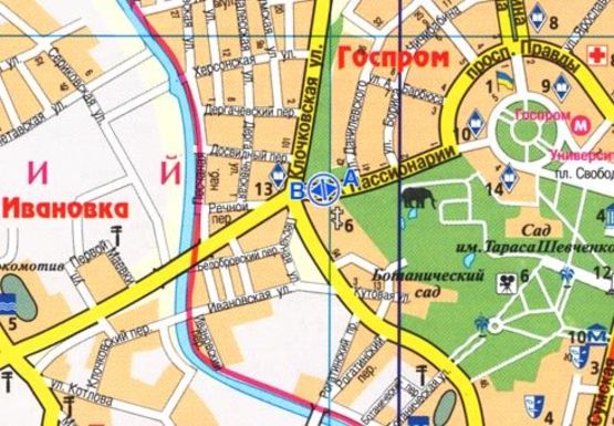 Схема рекламной плоскости по адресу Клочковский спуск - Клочковская ул.