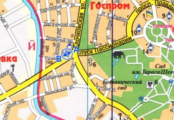 Схема рекламной плоскости по адресу Новоивановский мост - Клочковская ул. 99А