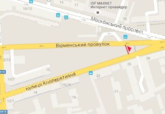 Схема рекламной плоскости по адресу Кооперативная ул. - Армянский пер.