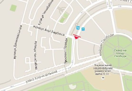 Схема рекламної площини за адресою Правды пр. - Юры Зойфера ул.