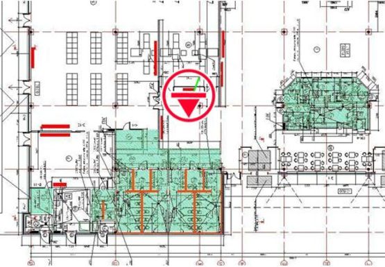 Схема рекламной плоскости по адресу Зал проверки авиа безопасности, 1 этаж (Терминал D)