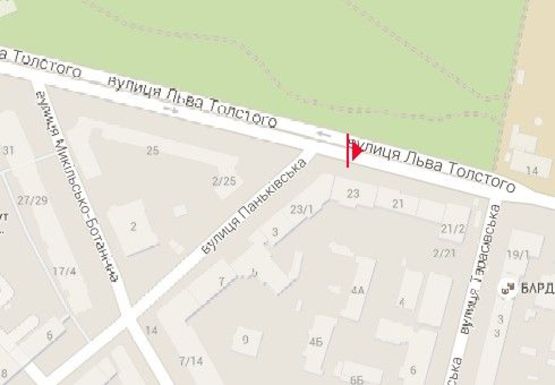 Схема рекламної площини за адресою Льва Толстого ул., 23, на разделителе (BackLit)