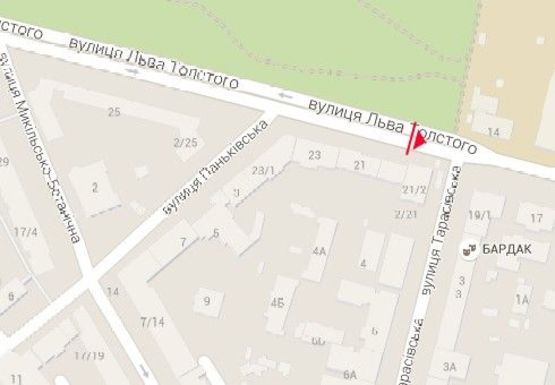 Схема рекламной плоскости по адресу Льва Толстого  ул., 21, на разделителе (BackLit)