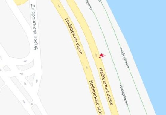 Схема рекламной плоскости по адресу Набережное шоссе