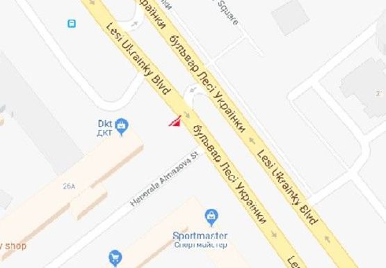 Схема рекламної площини за адресою Леси Украинки бул., 26а (BackLit)