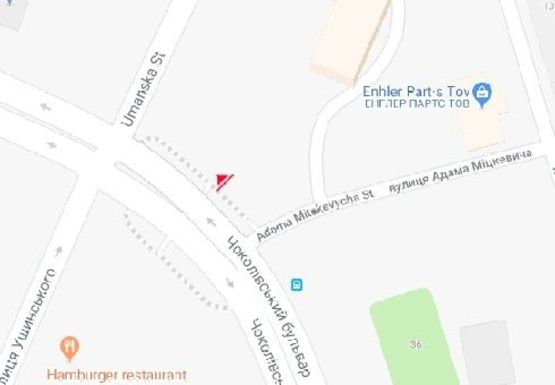 Схема рекламной плоскости по адресу Чоколовский бул., 40 (в сторону Севастопольской пл.) (BackLit)