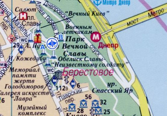 Схема рекламної площини за адресою Аллея Героев Крут, 130 м. до Славы пл.