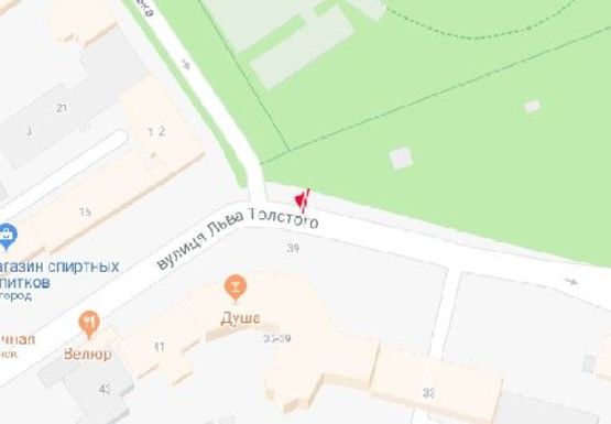 Схема рекламной плоскости по адресу Льва Толстого ул., 35-39 (напротив)