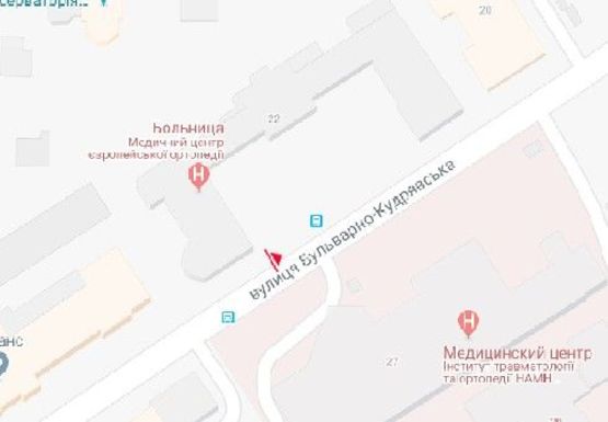 Схема рекламної площини за адресою Бульварно-Кудрявская ул., 22