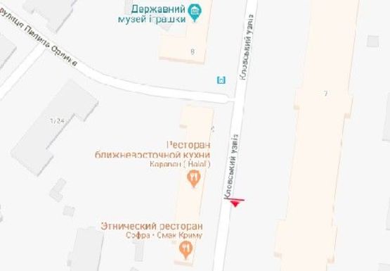 Схема рекламной плоскости по адресу Кловский узвоз, 7