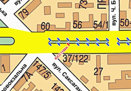 Схема рекламної площини за адресою Шевченко б-р