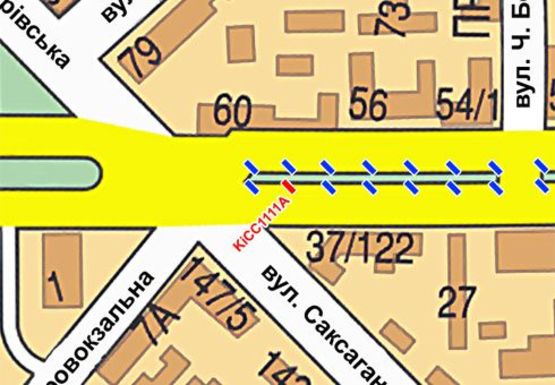 Схема рекламної площини за адресою Шевченко б-р