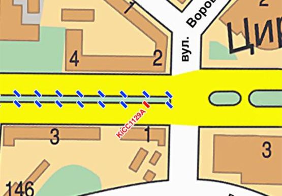 Схема рекламной плоскости по адресу Победы пр.